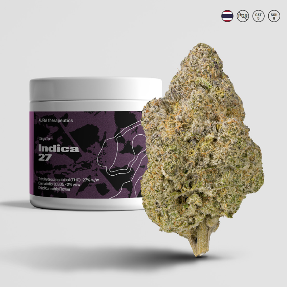 Aura Therapeutics - Kings Tart - Indica THC Flower 27% - 15g