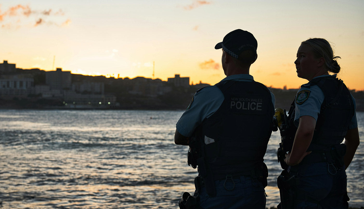 Two police officers talking about PTSD