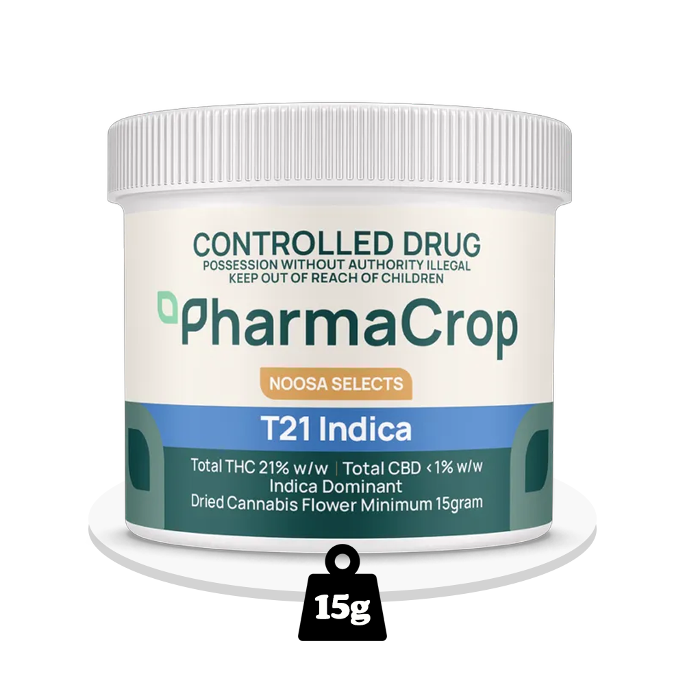 PharmaCrop - Noosa Selects T21 Indica - THC Flower 21% - 15g