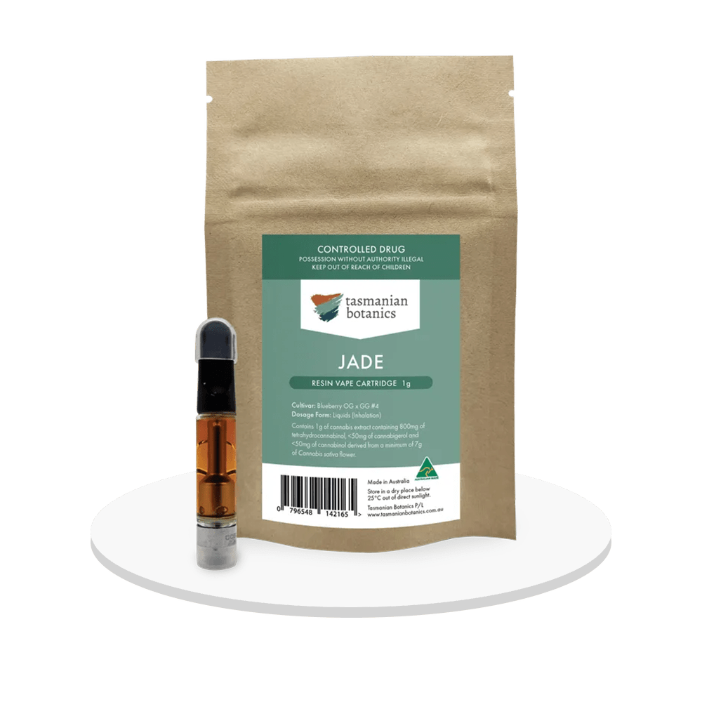 Tasmanian Botanics - Jade THC 800mg - Resin Vape Cartridge