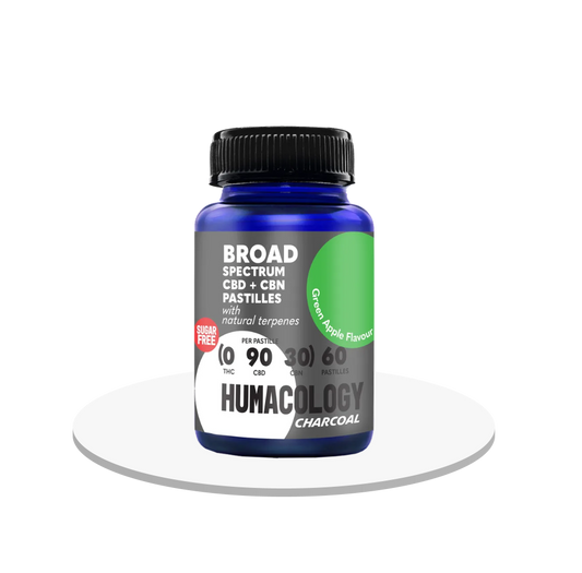 Humacology - CBD + CBN Broad Spectrum 'Charcoal' Pastilles - Edibles 0:90:30