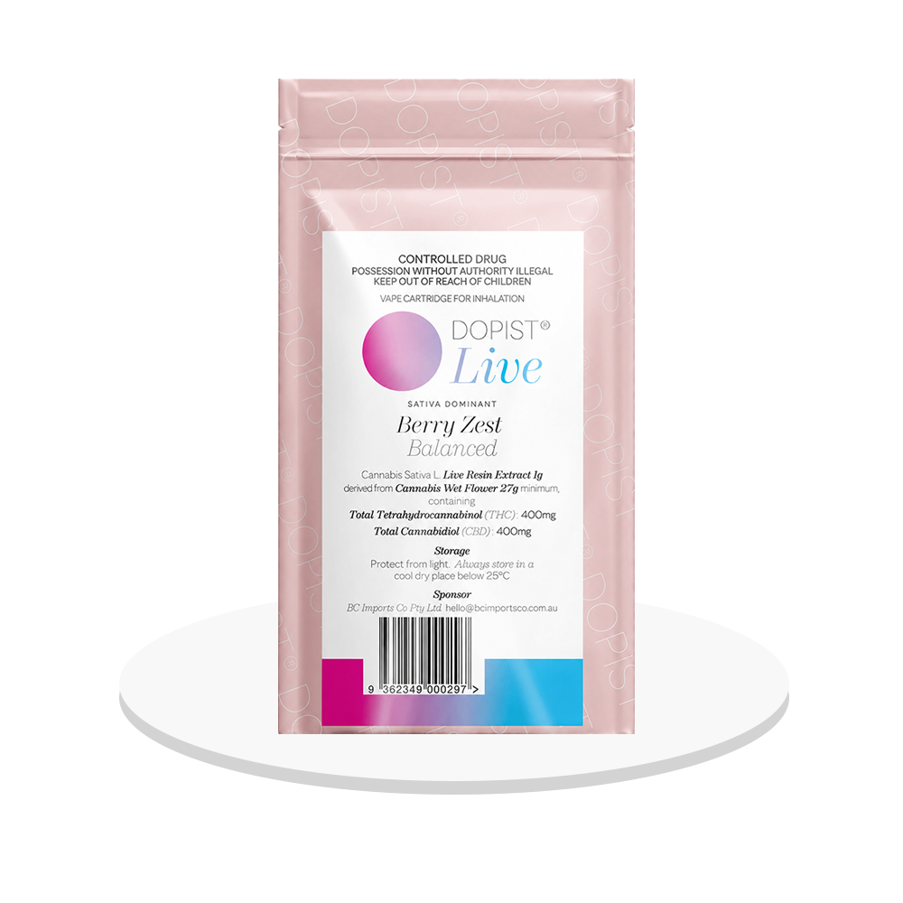 Dopist - Live Berry Zest Balanced - Liquid Vape Cartridge - 1g