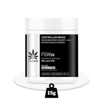 MediCabilis - FGW26 Garlic Chem - THC Flower 26% - 15g