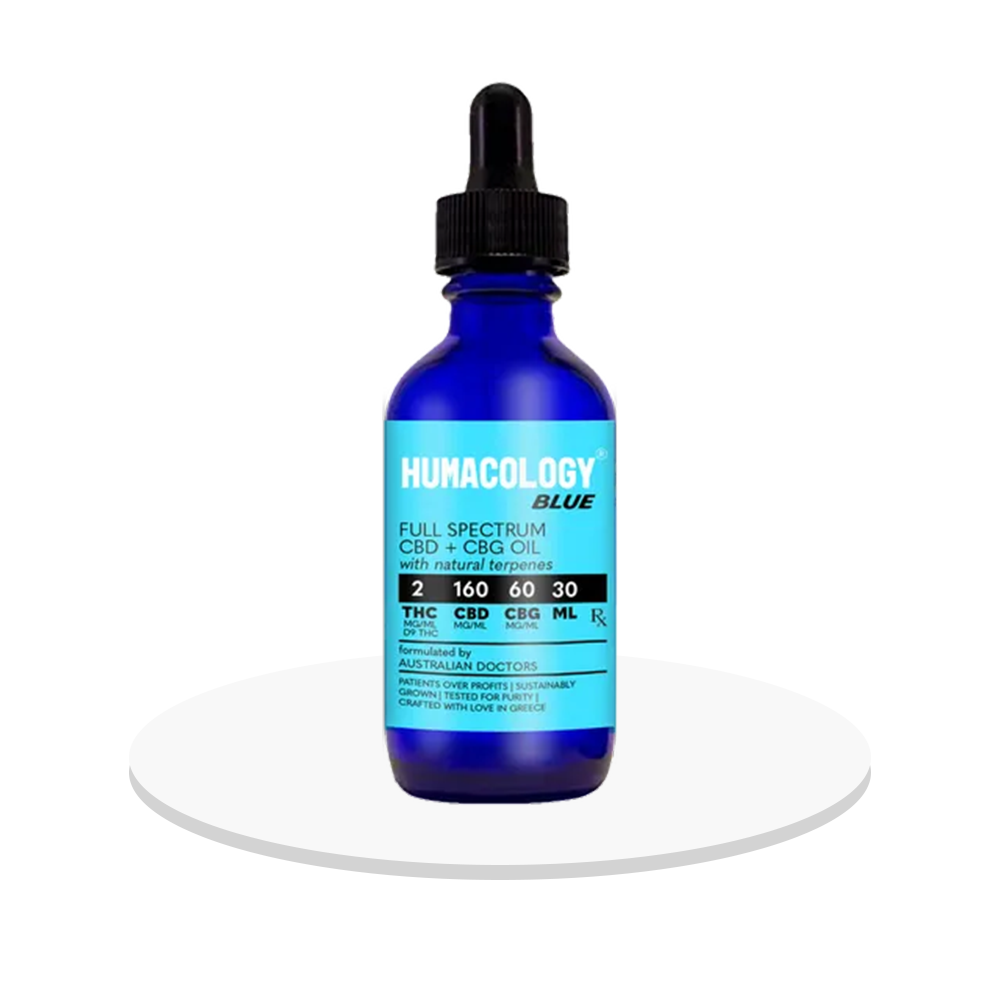 Humacology - CBD+CBG Full Spectrum 'Blue' Oil 2:160mg - 30mL