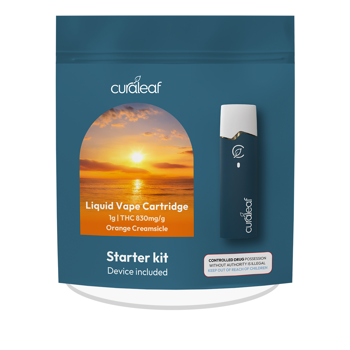 QMID Starter Kit - Orange Creamsickle - Liquid Vape Cartridge + Device - 1g
