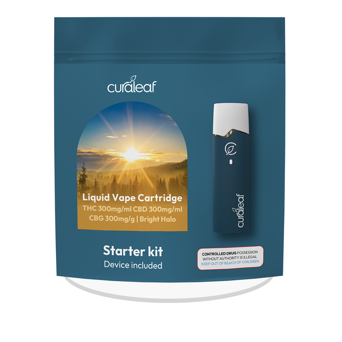 QMID Starter Kit - Bright Halo - Liquid Vape Cartridge + Device - 1g