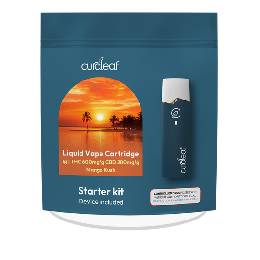 Curaleaf - QMID Starter Kit - Mango Kush- Liquid Vape Cartridge + Device - 1g