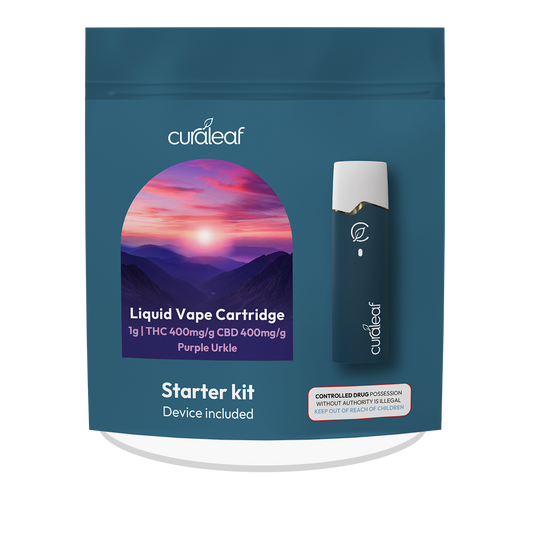 Curaleaf - QMID Starter Kit - Purple Urkle - Liquid Vape Cartridge + Device - 1g