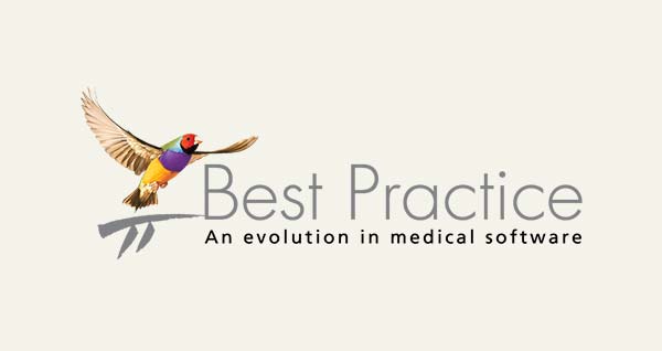 Logo for 'Best Practice' with a colorful bird illustration on a white background