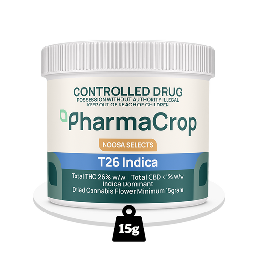 PharmaCrop - Noosa Selects T26 Indica - THC Flower 26% - 15g