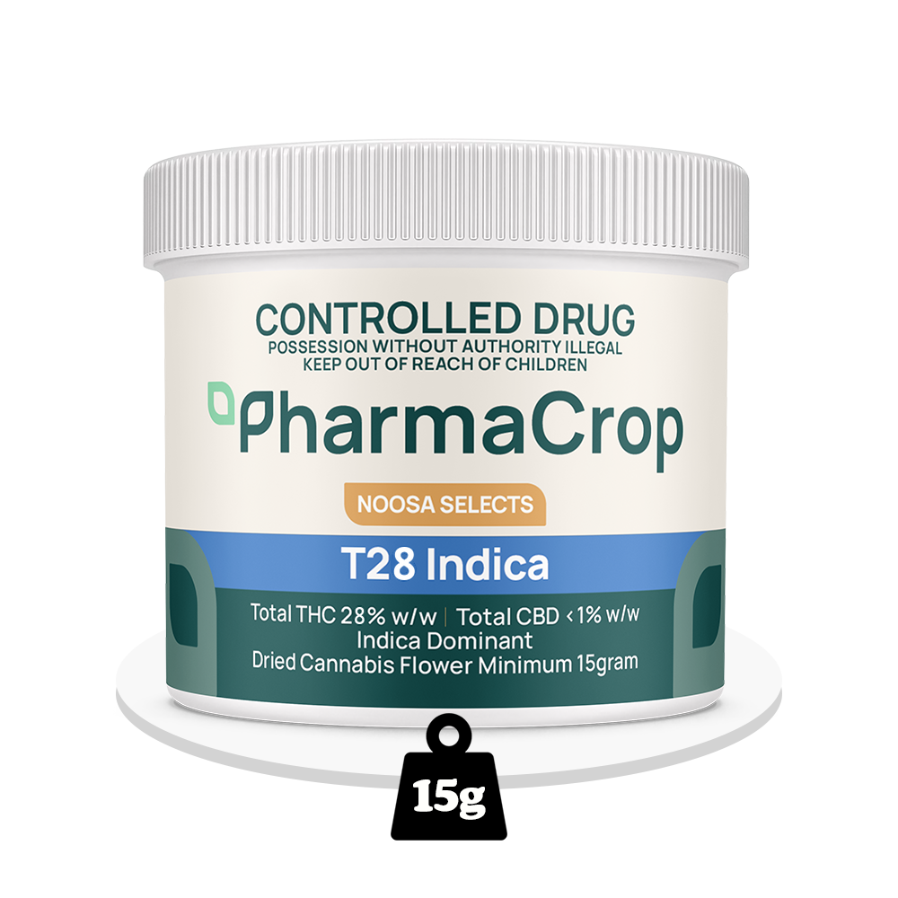 PharmaCrop - Noosa Selects T28 Indica - THC Flower 28% - 15g