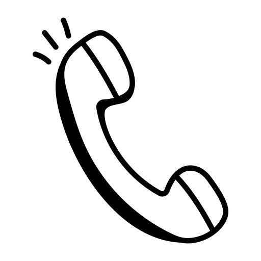 Black phone icon on a white background