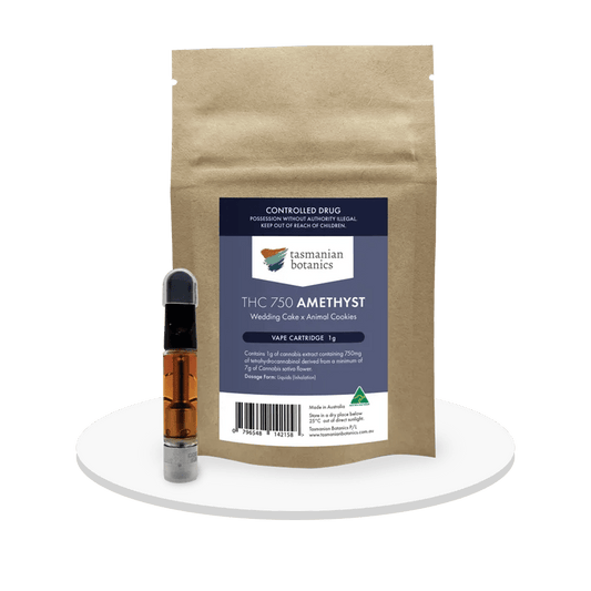 Tasmanian Botanics - Amethyst THC 750mg - Resin Vape Cartridge - 1g